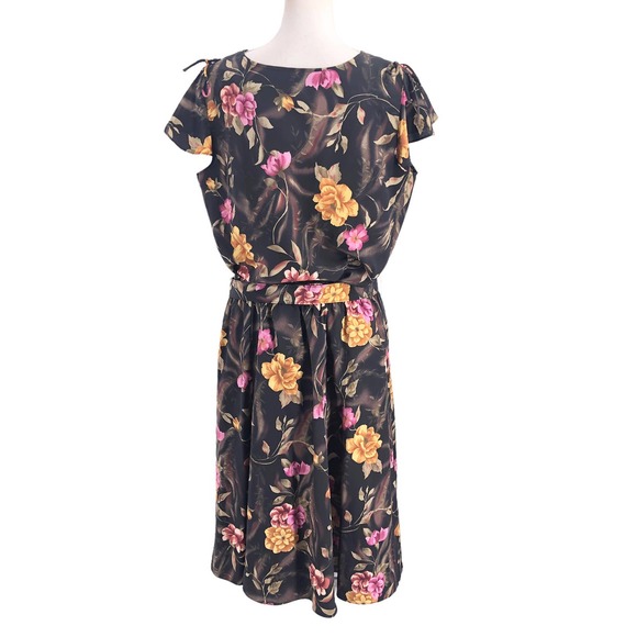 Maggie Sweet Womens Vintage Matching Outfit Floral Blouse and Belted Skirt - Picture 2 of 8